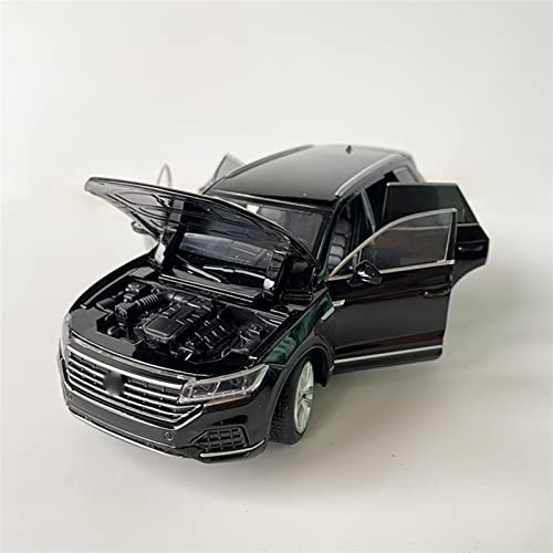 HSSM Modelo 1/32 Aleación Fundida A Presión para T-ouareg SUV Modelo De Coche De Juguete Luz De Sonido Rueda Delantera Dirección Metal Juguete Vehículo Regalo Juguete (Color : Black)