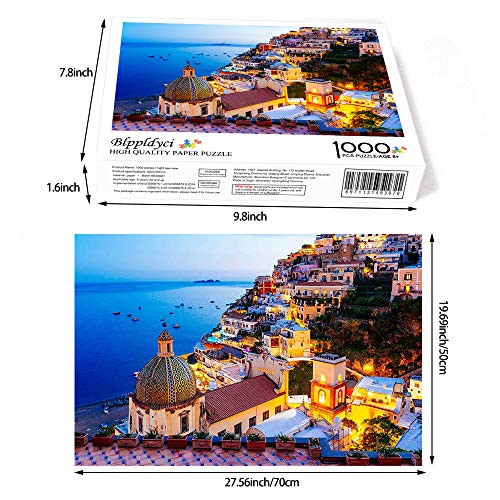 HUADADA Puzzle de 1000 piezas, puzzle para adultos, impossible rompecabezas, colorido juego de habilidad para toda la familia, Fantasy Positano Signature Twilight