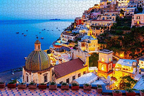 HUADADA Puzzle de 1000 piezas, puzzle para adultos, impossible rompecabezas, colorido juego de habilidad para toda la familia, Fantasy Positano Signature Twilight