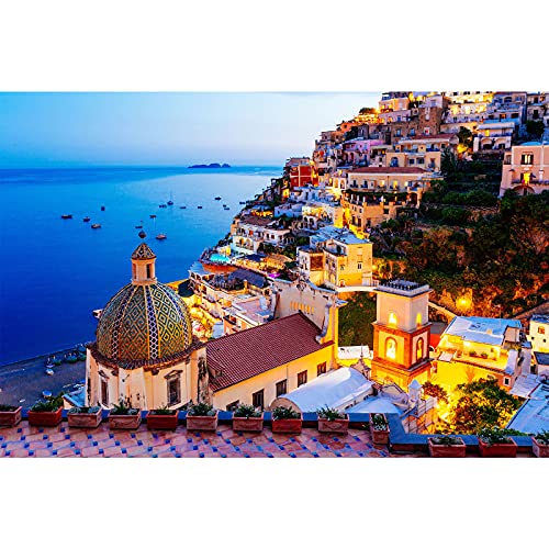 HUADADA Puzzle de 1000 piezas, puzzle para adultos, impossible rompecabezas, colorido juego de habilidad para toda la familia, Fantasy Positano Signature Twilight