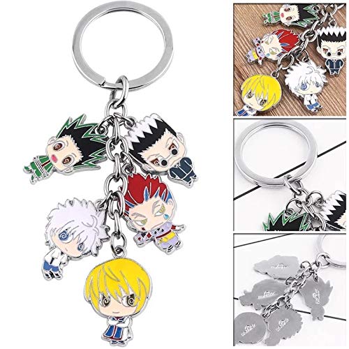 HUNTER X HUNTER 1x Llavero de Anime colgante para Cosplay con 2x Anime Hunter x Hunter Tarjeta de licencia Cosplay Hisoka Kurapika Killua Zoldyck Tarjetas de PVC