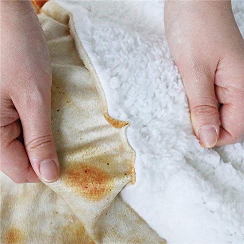 HYLH Manta de Burrito Mexicano Manta de Franela de Tortilla de maíz 3D para Colcha de vellón Colchas de Felpa Divertidas, Burrito3Sherpa, 120 cm