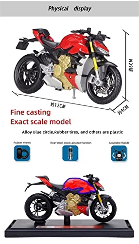 HZGLY 1/18 Aleación Diecast Motocicleta Modelo Funcional Shork-Absorber Juguete para Niños Regalos Colección De Juguetes para Ducati Super Naked V4 S