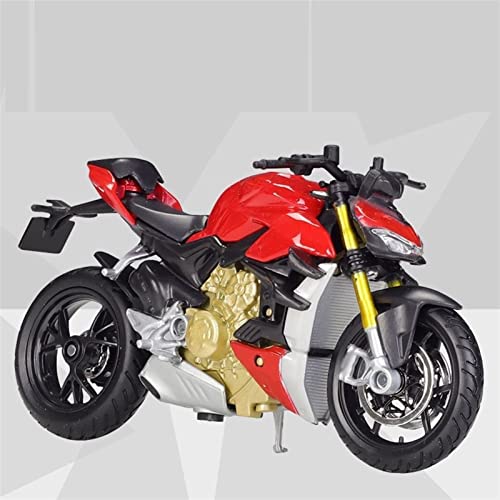 HZGLY Juguete Amortiguador Shork De Aleación De 1/18 Modelo De Motocicleta Fundido A Presión para Ducati Super Naked V4 S para Colección De Juguetes De Regalos para Niños