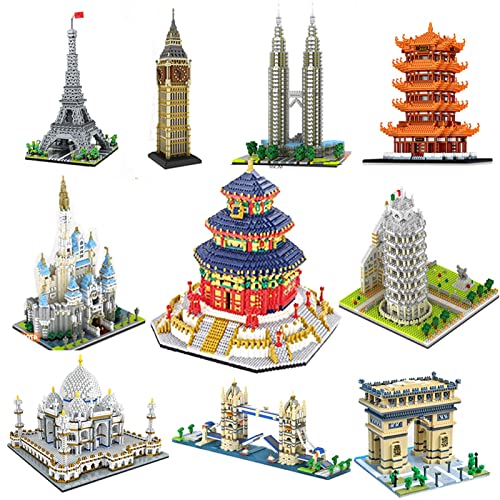 HZPXSB La Famosa Arquitectura del Mundo Compatible Vista de la Calle Urbana de la Pirámide de Pyramid Big Ben de Londres Bloques de construcción Ladrillos Niños Juguete Regalo (Color : Chinese Style)