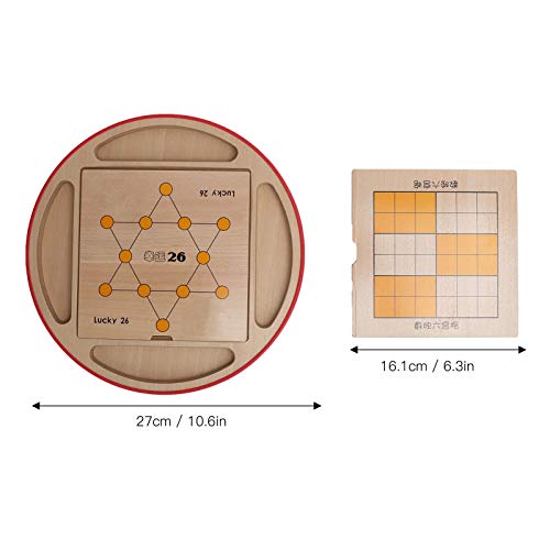 Hztyyier 5 en 1 Sudoku Puzzle Juego de Mesa Tablero de ajedrez Volador de Madera Juego Familiar para Adultos y niños