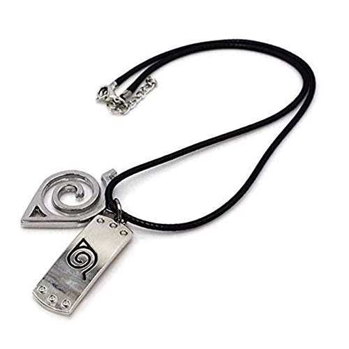 I3C Collar con 2 Colgantes de Anime Konoha Accesorios Unisex para Hombres Mujeres y Fan de Anime