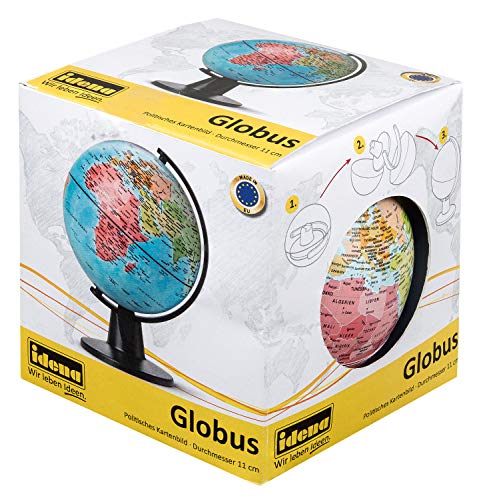 Idena-Globo terráqueo con Mapa político, Aprox. 11 cm, Multicolor Berlin 22068