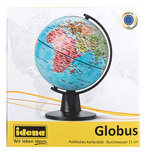 Idena-Globo terráqueo con Mapa político, Aprox. 11 cm, Multicolor Berlin 22068