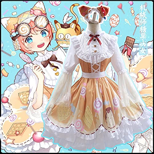 Identity V Cosplay Disfraz de Cosplay Mecanico Candy Girl Costume Cosplay Sweetie Lolita Vestido Fiesta Daily Daily Disfraz Full Set (Color : Adult, Size : S)