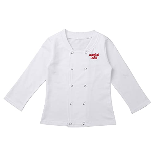 IEFIEL Disfraces de Cocinero de Fiesta Carnaval Navidad para Bebé Niña Niño 3Pcs Camiseta Chef+ Pantalones + Gorro Cocinero Blanco 12-18 Meses