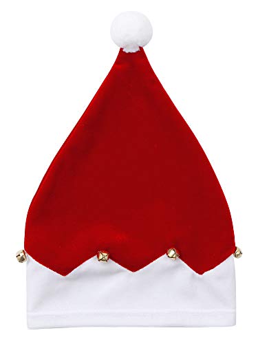 IEFIEL Vestido Invierno de Fiesta Navidad para Niñas Disfraz Papá Noel Conjuntos de Vestidos bebés Traje de Elfos Vestido Princesa Manga Corta +Gorro Santa Rojo A 5-6 años