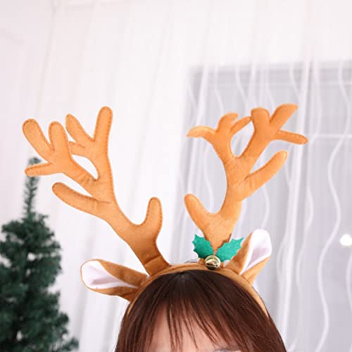 ifundom Diademas de Navidad, Reno de Navidad Antlers Diadema de Navidad Bandas para el pelo de ciervo aros para el pelo