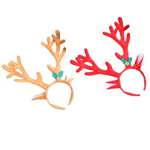 ifundom Diademas de Navidad, Reno de Navidad Antlers Diadema de Navidad Bandas para el pelo de ciervo aros para el pelo