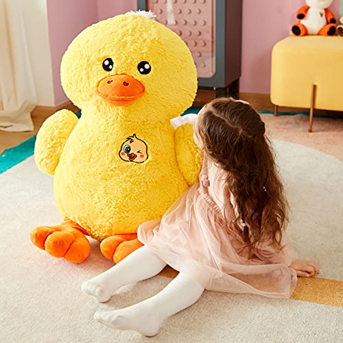 IKASA Animal de Peluche Pato Grande Peluche Gigante Suave - Juguete Suave Peluche Grande Lindo Enorme Jumbo Esponjoso Pato Peluche Gordo de Gran Tamaño - Regalos para Niños (Amarillo, 50cm)