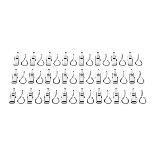 Ikea Riktig Stainless Steel Curtain Hook with Clip, 24 Count