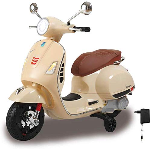 Indalchess Moto Scooter ELÉCTRICA Infantil 12 VOLTIOS, Color Beige