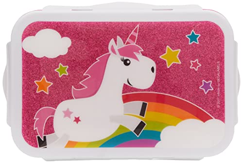 infinite by GEDA LABELS 15898 Unicornio Kids 4 Compartimento Cierre Clip – Fiambrera, plástico, Multicolor, 16,3 x 10,5 x 6,5 cm