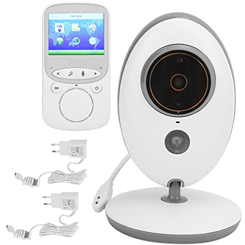 Intercomunicador Bidireccional para Bebés, Baby Monitor 2.4G Digital Inalámbrico Cámara de Seguridad Monitor de Bebé Inalámbrico de Alta Definición(Enchufe de la UE)