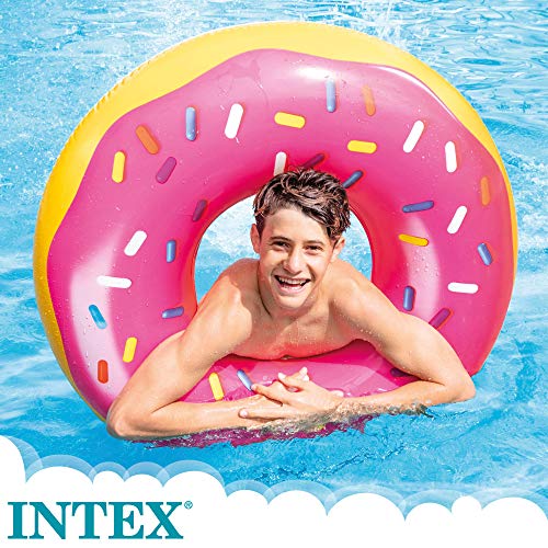 Intex 56256NP - Rueda hinchable INTEX, flotador donut, de fresa, Ø99x25 cm, donut hinchable piscina, hinchable playa, flotador redondo, hinchables INTEX, flotador adulto