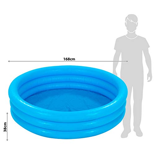 Intex 58446NP - Piscina hinchable 3 aros azul 168 x 38 cm, 581 litros