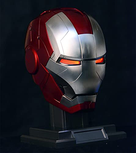 Iron Man Electrónico Casco Máscara, ABS Máscaras Luminosos, 1:1 MK5 Casco Apertura y Cierre Eléctricos Máscara Usable Real Disfraces de Halloween Fiesta, Scoleccionables