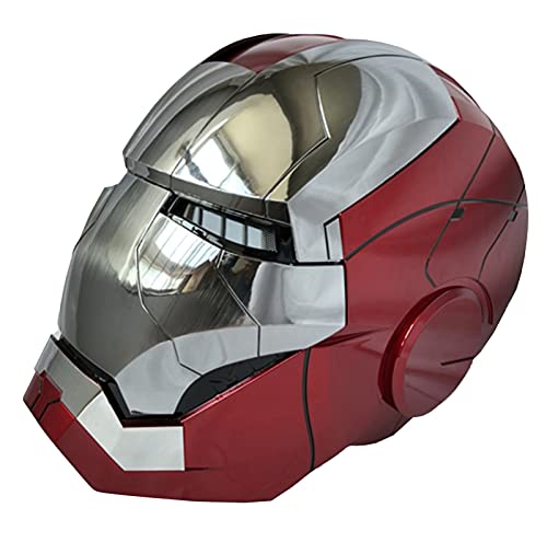 Iron Man Electrónico Casco Máscara, ABS Máscaras Luminosos, 1:1 MK5 Casco Apertura y Cierre Eléctricos Máscara Usable Real Disfraces de Halloween Fiesta, Scoleccionables