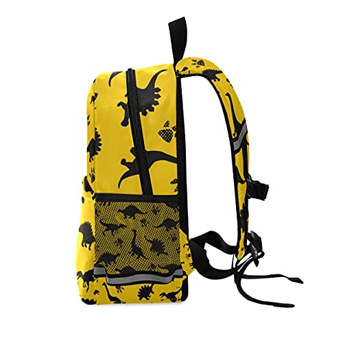 ISAOA - Mochila infantil con riendas para niños, diseño de dinosaurios, color amarillo, mochila para guardería, bolsa de viaje con clip para el pecho