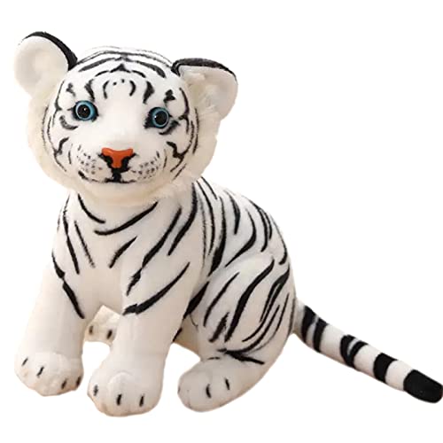 IUTOYYE 27CM Tigre Peluches Tigres Realistas Peluches Animales de la Selva Simulación Peluches Juguetes para Abrazar para Niños Niñas Navidad Año Nuevo (Blanco)