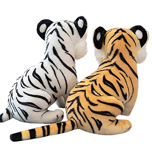 IUTOYYE 27CM Tigre Peluches Tigres Realistas Peluches Animales de la Selva Simulación Peluches Juguetes para Abrazar para Niños Niñas Navidad Año Nuevo (Blanco)