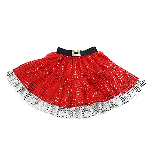 IWEMEK Vestido Hada Mariposa Niña Reno Vampiro Araña Disfraz Tutú Niña con Varita ala Accesorios Cosplay Princesa Fiesta Halloween Navidad Carnaval Cumpleaños Roja Lentejuela 3-8 años