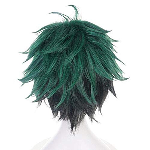 Izuku Midoriya Deku Cosplay peluca para mi héroe Academia Anime corto gradiente Ombre verde sintético fiesta de Halloween Cosplay pelucas de pelo