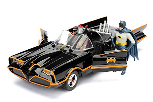 Jada- Batmóvil Coche Metal 1966 Classic Serie TV con Figura 1:24 coleccionismo, Color negro (253215001)