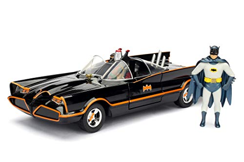 Jada- Batmóvil Coche Metal 1966 Classic Serie TV con Figura 1:24 coleccionismo, Color negro (253215001)