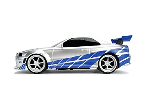 Jada Fast&Furious - Coche RC 2002 Nissan Skyline GT-R 1:16 (Radiocontrol con Mando) Blanco/Azul