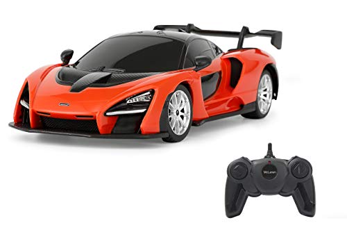 Jamara 403121 McLaren Senna 2,4 GHz 1:24 con Licencia Oficial, hasta 1 Hora de Tiempo de conducción a 9 km/h, Detalles Perfectamente reproducidos, Acabado, Color Naranja.