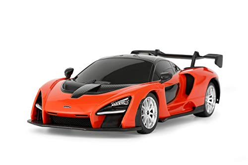 Jamara 403121 McLaren Senna 2,4 GHz 1:24 con Licencia Oficial, hasta 1 Hora de Tiempo de conducción a 9 km/h, Detalles Perfectamente reproducidos, Acabado, Color Naranja.