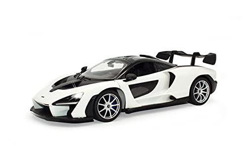 Jamara McLaren Senna 403118 - Coche teledirigido (2,4 GHz, 1:14-RC, licencia oficial, hasta 1 hora de tiempo de conducción, aprox. 11 km/h, luz LED, apertura manual