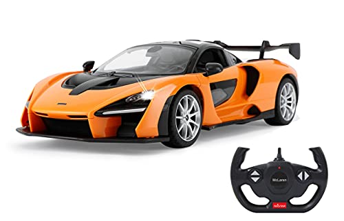 Jamara McLaren Senna 403119 - Coche teledirigido (2,4 GHz, 1:14-RC, licencia oficial, hasta 1 hora de tiempo de conducción, aprox. 11 km/h, luz LED, apertura manual