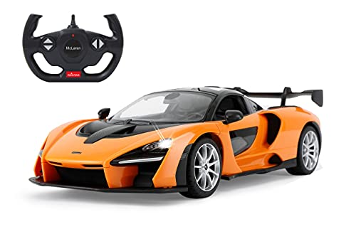 Jamara McLaren Senna 403119 - Coche teledirigido (2,4 GHz, 1:14-RC, licencia oficial, hasta 1 hora de tiempo de conducción, aprox. 11 km/h, luz LED, apertura manual