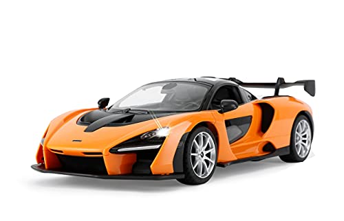 Jamara McLaren Senna 403119 - Coche teledirigido (2,4 GHz, 1:14-RC, licencia oficial, hasta 1 hora de tiempo de conducción, aprox. 11 km/h, luz LED, apertura manual