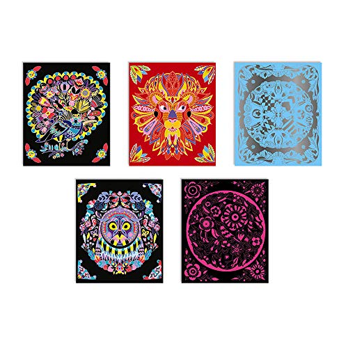 Janod J07892 Animal Mandalas Scratch Art