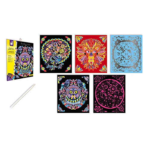 Janod J07892 Animal Mandalas Scratch Art