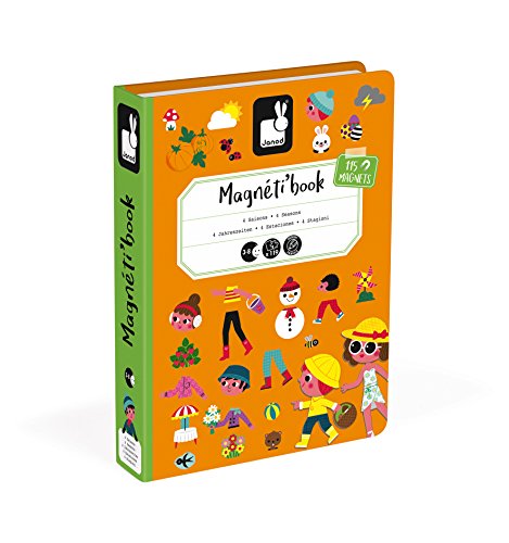 Janod - Magneti'Book 4 Estaciones Juego Educativo, Multicolor (J02721)