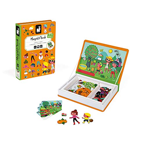 Janod - Magneti'Book 4 Estaciones Juego Educativo, Multicolor (J02721)