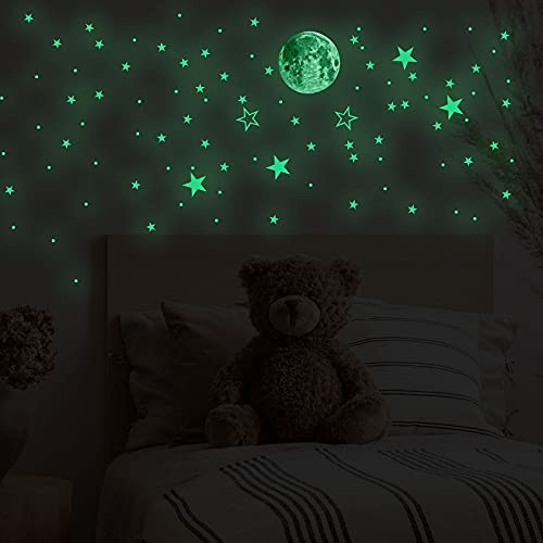 JCYANG 12 7PCS Estrellas Luminosas Planeta Pegatina de Pared Dormitorio Habitación para niños Fluorescente Autoadhesivo Adecoración Etiquetas engomadas Pegatinas Infantiles (Color : 127pcs)