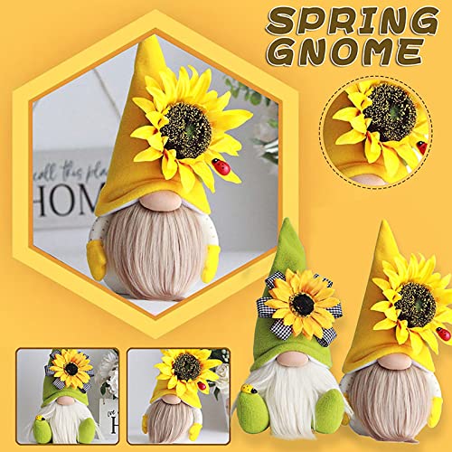 JFBUCF 3 piezas de Bumble Bee Gnomos Decoración de Felpa de Primavera, Girasol Sin Cara Muñeca Escandinavo Tomte Nisse Sueco Abeja Elfo Enano Casa