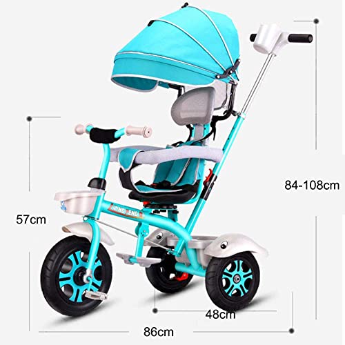 JHDPH3 Triciclo 4 en 1 niños de 6 Meses a 5 años 3 Ruedas Empuje trikes Bicicleta de bebé (Color : Pink, Size : 86 * 57cm)