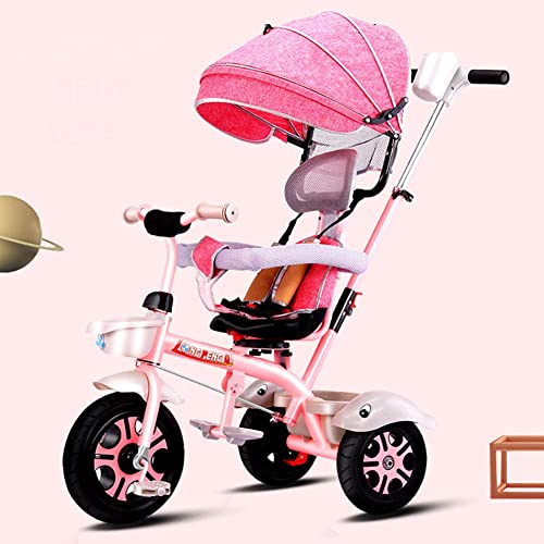 JHDPH3 Triciclo 4 en 1 niños de 6 Meses a 5 años 3 Ruedas Empuje trikes Bicicleta de bebé (Color : Pink, Size : 86 * 57cm)