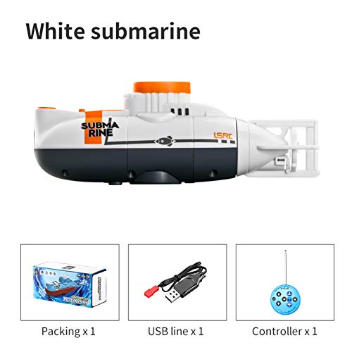 JHDS Mini RC Submarine Toys, Radio Control Remoto Barco De Barco, RC Modelo Submarino Modelo Buceo Control Remoto Juguete Recargable, Simulación RegaloMilitar para Niños